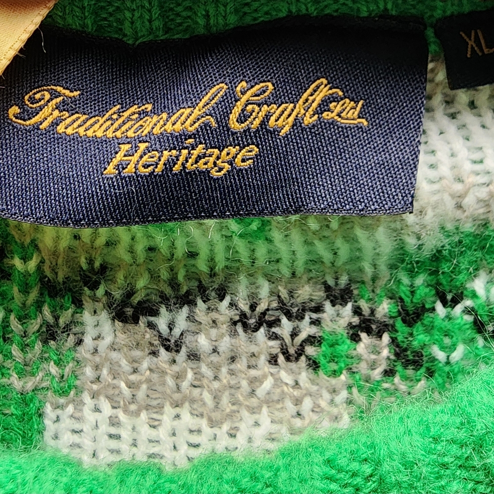 Traditional Crafts Heritage Green Sweater - Picture 3 of 3